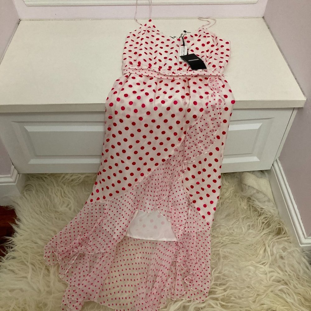 ALICE + OLIVIA Polka Dot Print Long Dress - Picture 2 of 11